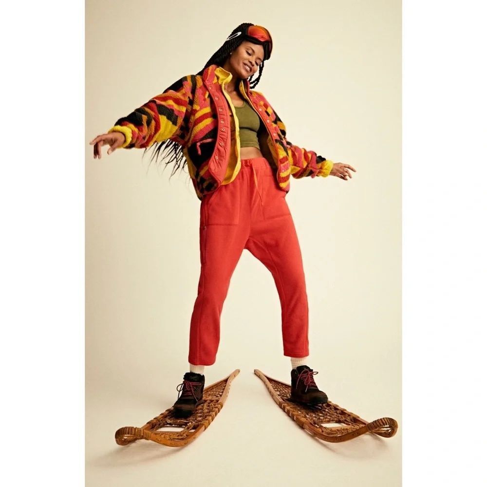 Free People Hit The Slopes Printed Fleece Jacket